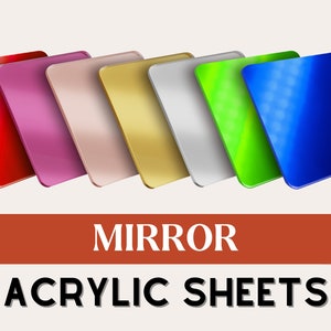 Mirror Acrylic Sheet | 3mm acrylic | Gold | Silver | Rose Gold | Pink | Laser Cutting | Plexiglass | Acrylic Sheet | Glowforge Acrylic