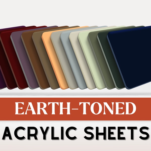 Earth Toned Acrylic Sheets | 3mm acrylic | Sage Acrylic | Boho Acrylic | Pastel | Laser Cutting | Plexiglass | Acrylic Sheet