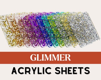 Glimmer Acrylic Sheet | 3mm acrylic | Glitter Acrylic | Laser Acrylic | Cast Acrylic | Plexiglass | Acrylic Sheet | Glowforge Acrylic