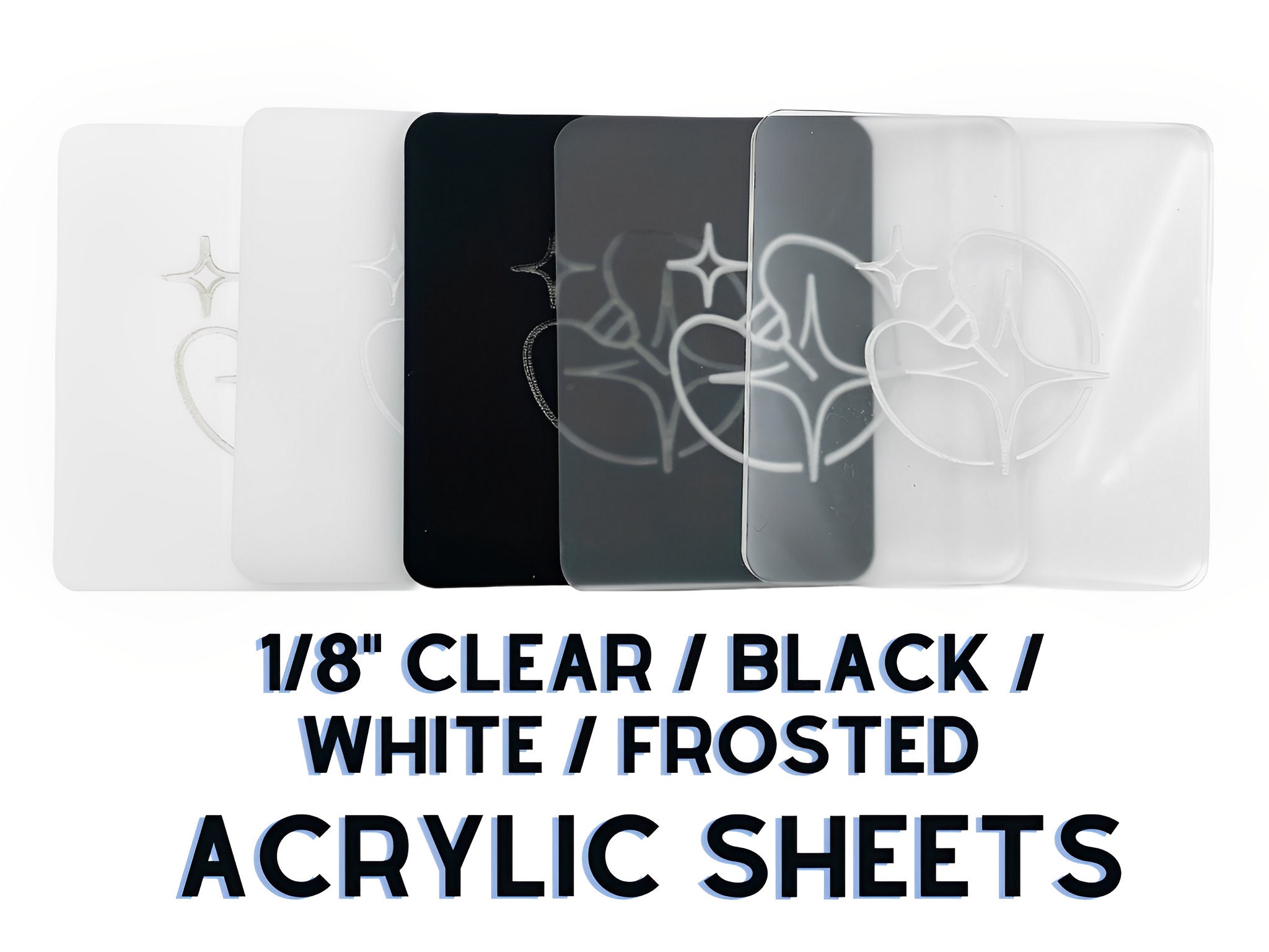 1/8 3mm Clear Cast Acrylic Sheets Crafts, School Projects, Painting,  Engrave, Laser Ready Trotec, Epilog and Glowforge 