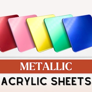 Foglio acrilico metallizzato / Acrilico 3mm / Oro / Argento / Oro rosa / Rosa / Taglio laser / Plexiglass / Foglio acrilico / Acrilico Glowforge
