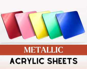 Metallic Acrylic Sheet | 3mm acrylic | Gold | Silver | Rose Gold | Pink | Laser Cutting | Plexiglass | Acrylic Sheet | Glowforge Acrylic