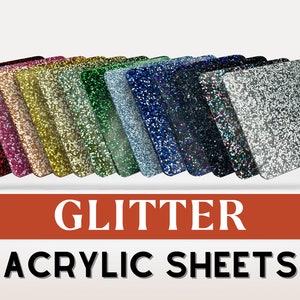 Lámina acrílica con brillantina / Acrílico de 3 mm / Dorado / Plateado / Oro rosa / Rosa / Corte láser / Plexiglás / Lámina acrílica / Acrílico Glowforge