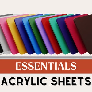 Essential Acrylic Sheet | 3mm acrylic | Red | Green | Blue | Pastel | Laser Cutting | Plexiglass | Acrylic Sheet | Glowforge Acrylic