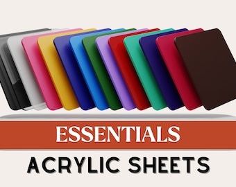 Essential Acrylic Sheet | 3mm acrylic | Red | Green | Blue | Pastel | Laser Cutting | Plexiglass | Acrylic Sheet | Glowforge Acrylic