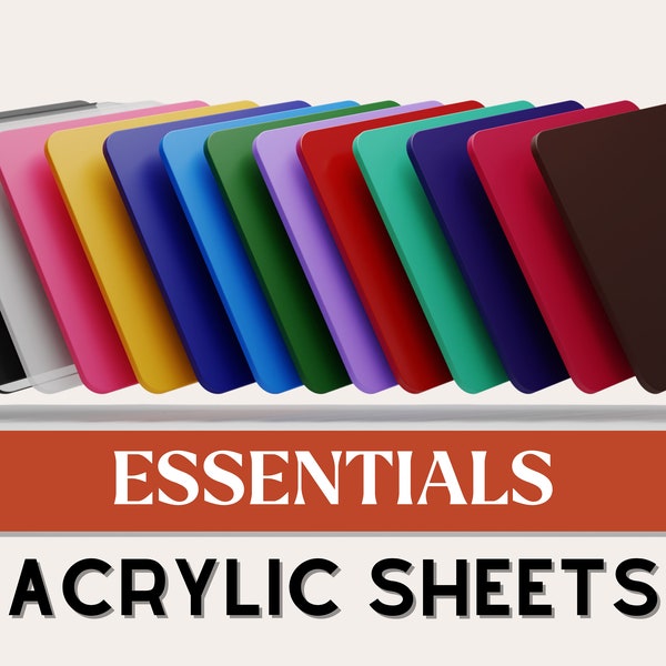 Essential Acrylic Sheet | 3mm acrylic | Red | Green | Blue | Pastel | Laser Cutting | Plexiglass | Acrylic Sheet | Glowforge Acrylic