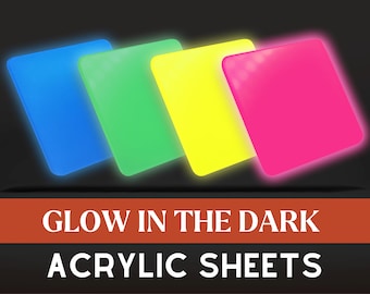 Glow in the Dark Acrylic Sheet | Halloween Acrylic Sheet | Pastel Acrylic | Laser Cutting | Plexiglass | Acrylic Sheet | Cast Acrylic