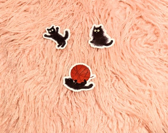 Pegatinas troqueladas, despegar y pegar, pegatinas de vinilo, pegatinas impermeables, pegatinas para botellas de agua, portátiles, vasos. Decoración de gatos, Pegatinas de gatos