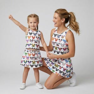 Heroic Marvel Mickey Activewear Mommy and Me, Watercolor Superhero Heads, Avengers Campus Birthday Outfit 2026, Matching Workout Set