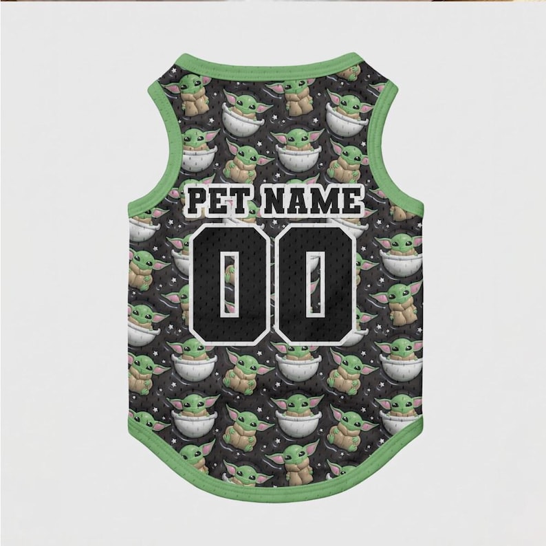 Camiseta personalizada de Star Wars para perros Majestic, a juego con el dueño, atuendo espacial negro para mascotas, camiseta personalizada de Grogu Yoda para vacaciones, jersey para cachorros del Día del Padre imagen 6
