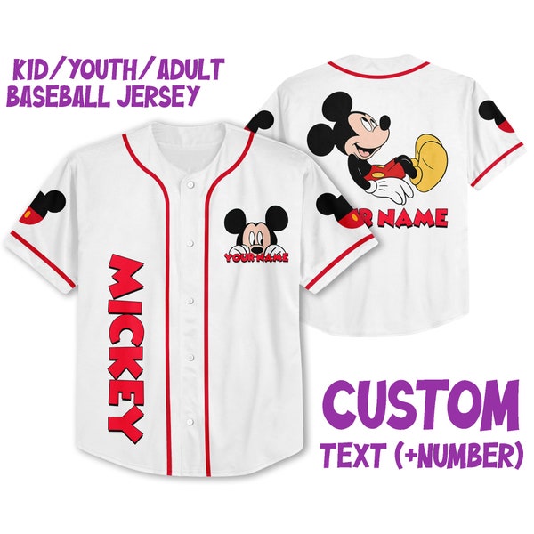 Personalize Jersey Mickey Smile Jersey, Disney Baseball Jersey Sports, Cute Gifts For Fans Disney, Magic Kingdom Tee, Birthday Gift