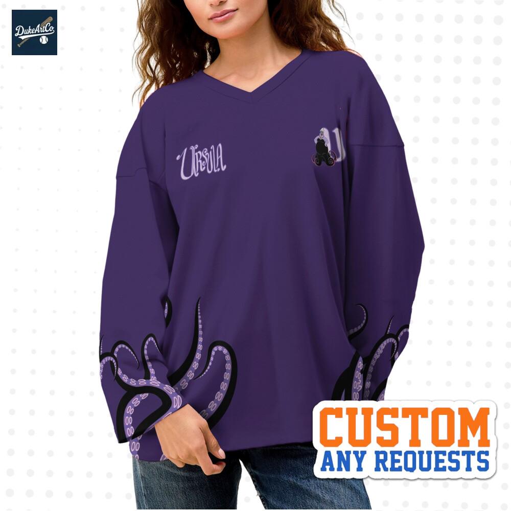 Discover Custom Villain Disneyland Ursula Custom Hockey Jersey, Disney Baseball Jersey Sports