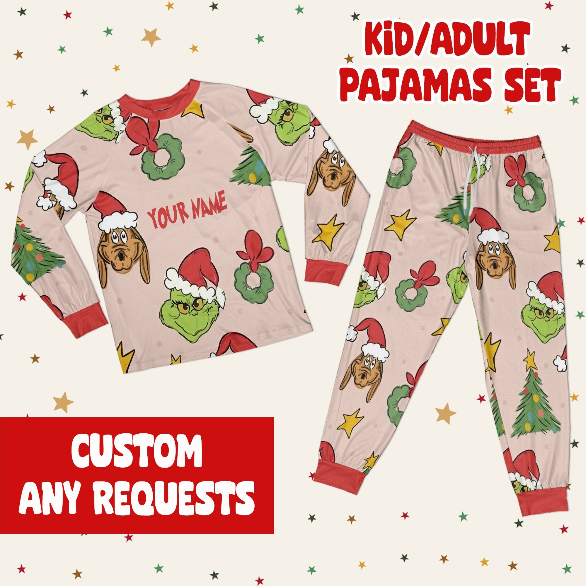 Etsy grinch pajamas sale