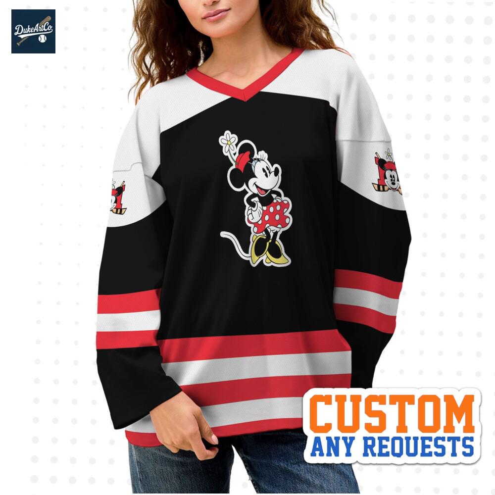 Discover Custom Classic Minnie Couple Hockey Jersey, Disney Baseball Jersey Sports, Cute Birthday Gifts For Fans, Disneyland Family