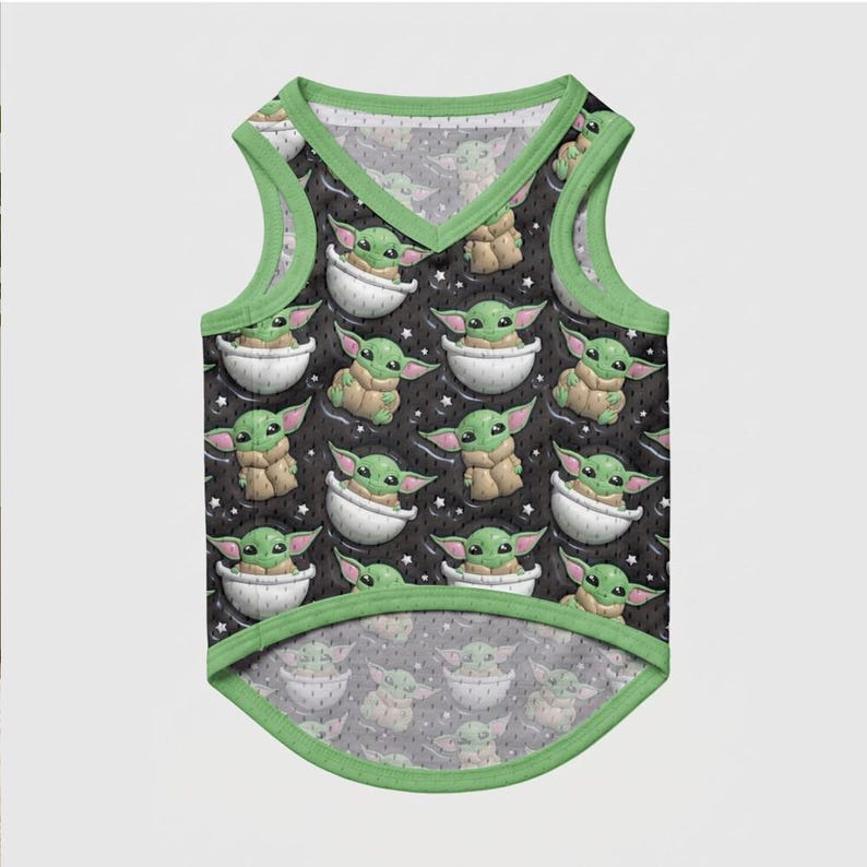 Camiseta personalizada de Star Wars para perros Majestic, a juego con el dueño, atuendo espacial negro para mascotas, camiseta personalizada de Grogu Yoda para vacaciones, jersey para cachorros del Día del Padre imagen 5