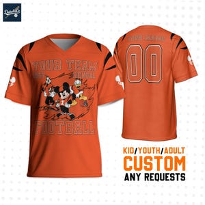Custom Mickey Famous Bengal Team Football Jersey, Personalize Shirt For Adult Kid, Disneyland Matching Outfit For Fan, Birthday Gift for Kid