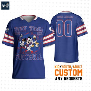 Custom Mickey Famous Bill Team Football Jersey, Personalized Shirt For Adult Kid, Disneyland Matching Outfit For Fan, Birthday Gift for Kid
