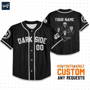 Personalize Disney Star Wars Dark Side Black Striped Jersey, Disney Baseball Jersey Sports, Cute Gifts For Fans Disney, Best Birthday Gift