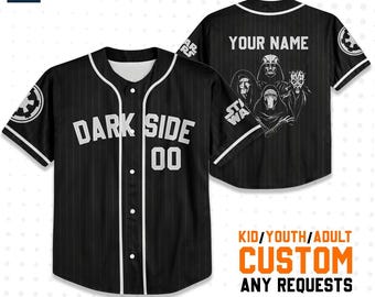 Personalize Disney Star Wars Dark Side Black Striped Jersey, Disney Baseball Jersey Sports, Cute Gifts For Fans Disney, Best Birthday Gift