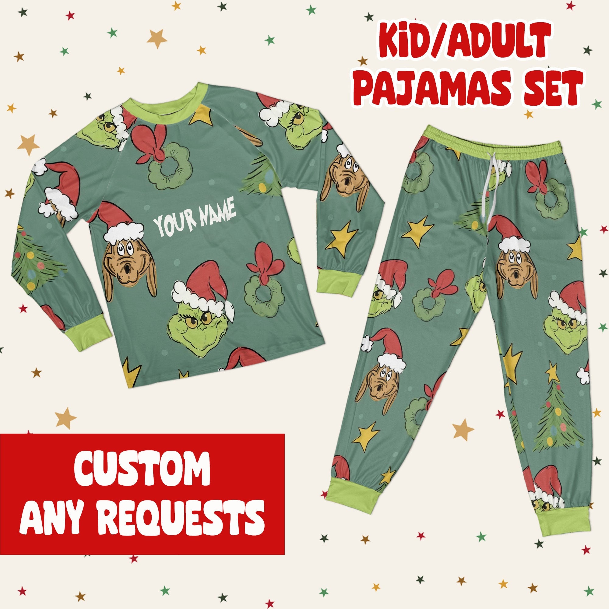 Adult Grinch Pajamas Etsy UK