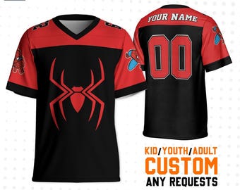 Personalize Disney Spider-Man Classic, Custom Kids Youth Adult Disney Football Jersey, Birthday Gift Family
