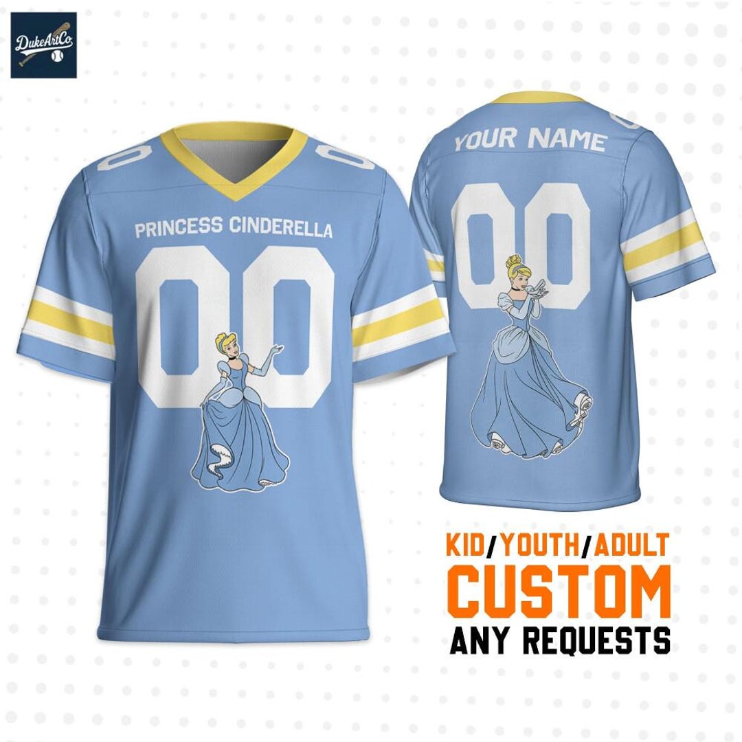 Custom Gameday Princess Cinderella Football Jersey, Personalized Name ...