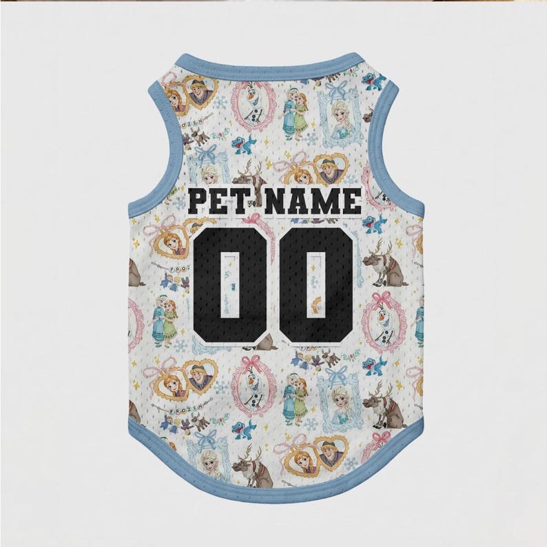 Elegant Custom Frozen Dog Shirt Matching Owner Coquette Bow White Pet Outfit Personalized Elsa Anna Vacation Tee Cute Disney Puppy Jersey image 6