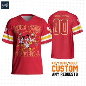 Custom Mickey Famous Chief Team Football Jersey, Personalized Shirt For Adult Kid, Disneyland Matching Outfit For Fan, Birthday Gift for Kid