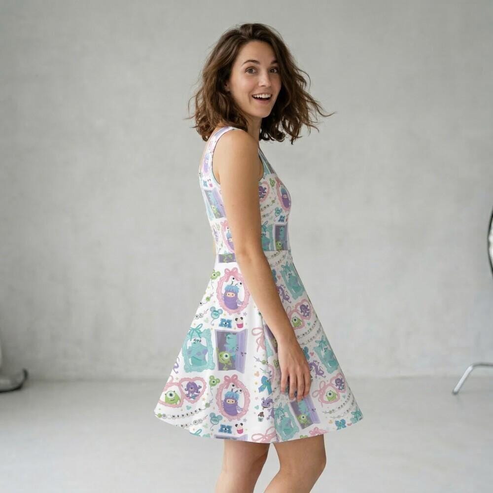 Discover Spooky Cute Skater Dress, Monsters Inc Mike Sulley Boo Mirror Print, Coquette Pink Bow Outfit, Magical School Break Fashion 2026