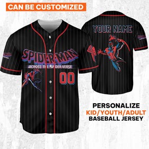 Personalisieren Sie Spider Man über den Spinnen-Vers Spider-Man 2099, Superheld-Jersey-Team, Spider-Man-Baseballteam, Disney-Baseball-Jersey