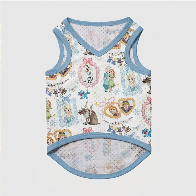 Elegant Custom Frozen Dog Shirt Matching Owner Coquette Bow White Pet Outfit Personalized Elsa Anna Vacation Tee Cute Disney Puppy Jersey image 5