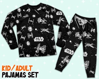 Star Wars Ship In The Dark Galaxy Pajamas Set, Star Wars Family Pajamas, Star Wars Holiday Pajamas, Movie Shirt
