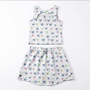 Majestic Stitch Bubble Gum Balloon Team Activewear Set, Skort Outfit, RunDisney 2026 Disney Cruise Hawaii Vacation Birthday Gift Idea Set image 6