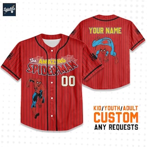 Personalisieren Sie das erstaunliche Spider-Man Street Hero Red, das Superheld-Jersey-Team, das Helden-Jersey-Geschenk, das Spider-Man-Baseball-Team-Outfit