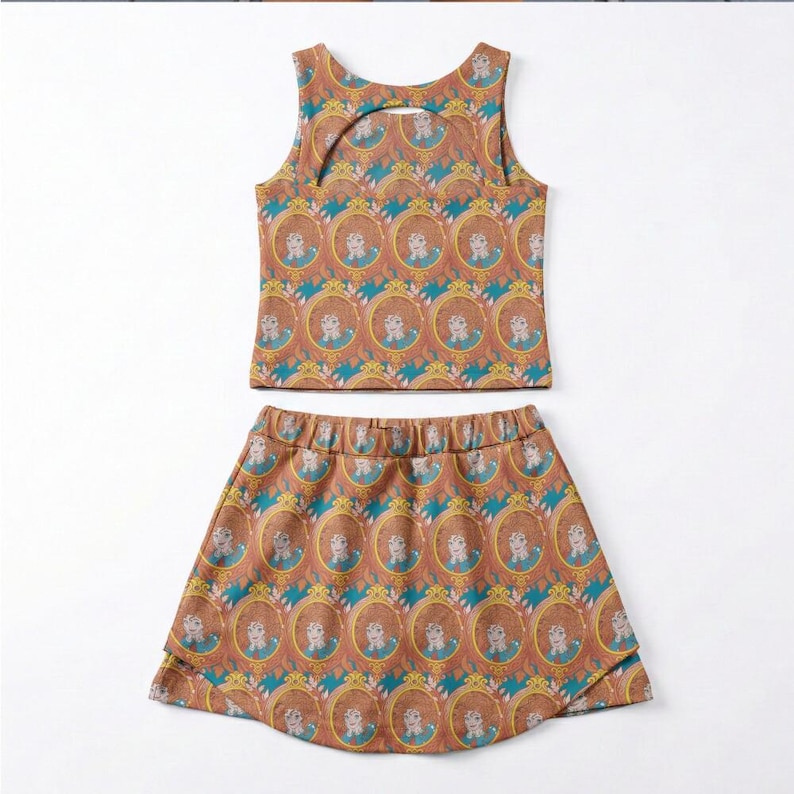 Brave Princess Merida Teal Orange Coquette Mirror Activewear Set, Brave Skort Outfit, RunDisney Princess Marathon Mothers Day Birthday Gift image 6