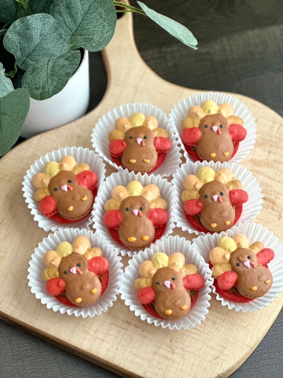 turkey macaron template, oioisweets, thanksgiving day, macaron