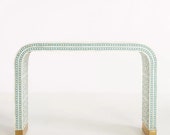 Bone inlay Waterfall console table , Bone inlay entryway Table , Bone inlay furniture , Bone inlay console Bone inlay wall side table