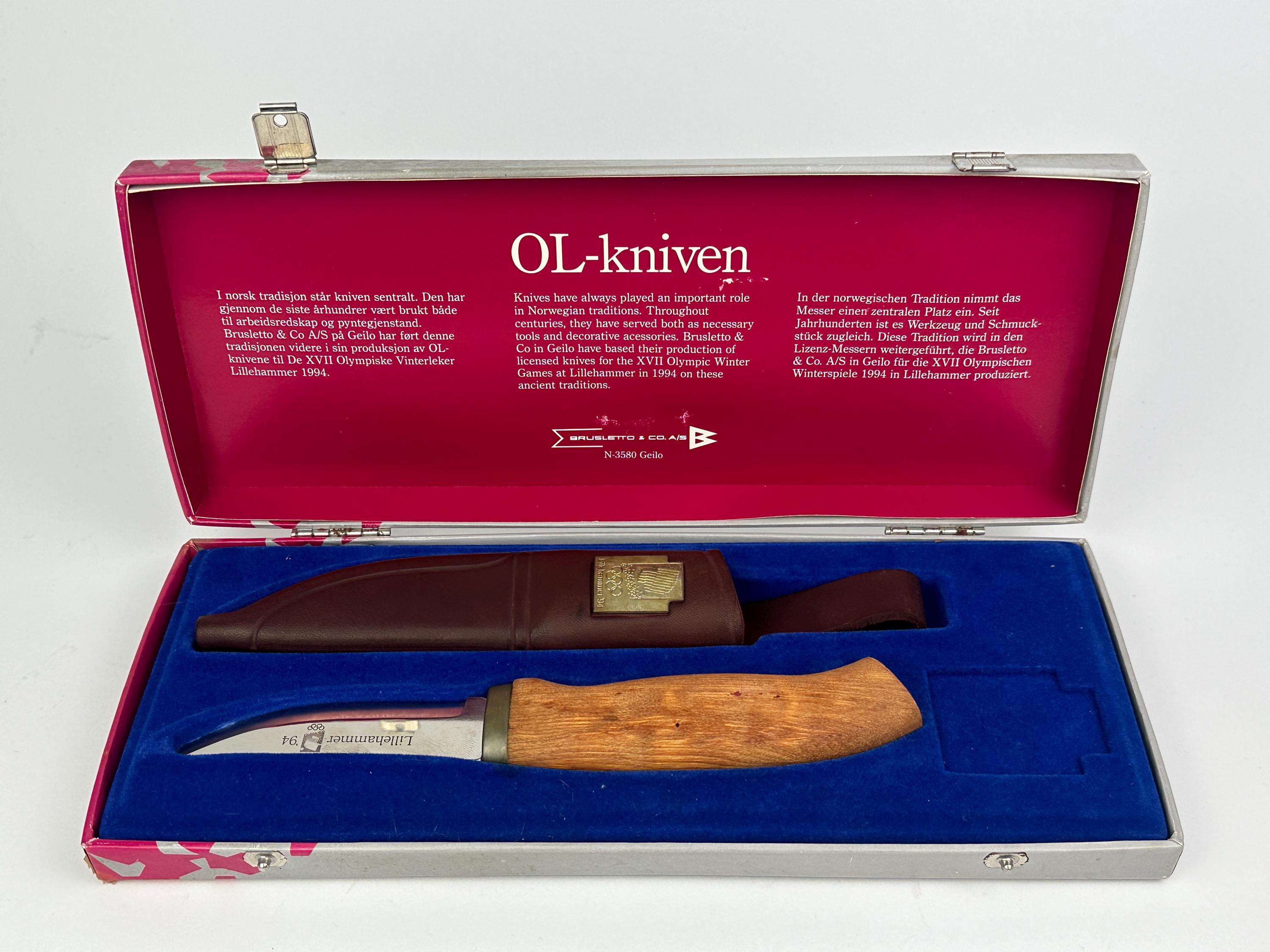 Brusletto Hunting Knife From 1994 Lillehammer Vintage in Very Good 