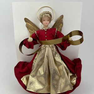 old tinsel angel wax angel 21 cm high beautiful Christmas decoration