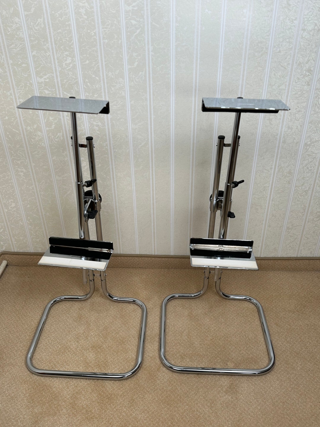 Maja Chrome Box Stand Speaker Stand Holder Adjustable 70s Etsy