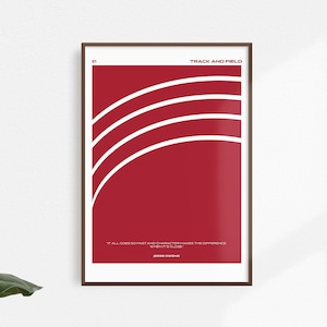 Track and Field Print, Minimalist Sport Wall Art, Athletics Wall Art, Digital Download with Quote