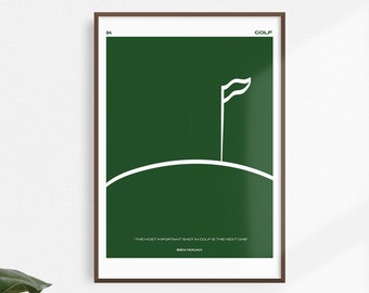 Golf Print, Minimalistische Sport Wandkunst, Golf Wandkunst, Digitaler Download mit Zitat