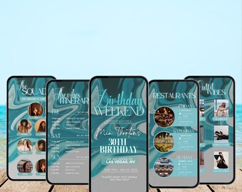 Birthday Weekend Itinerary Template: Girls Trip Invitation (Digital)