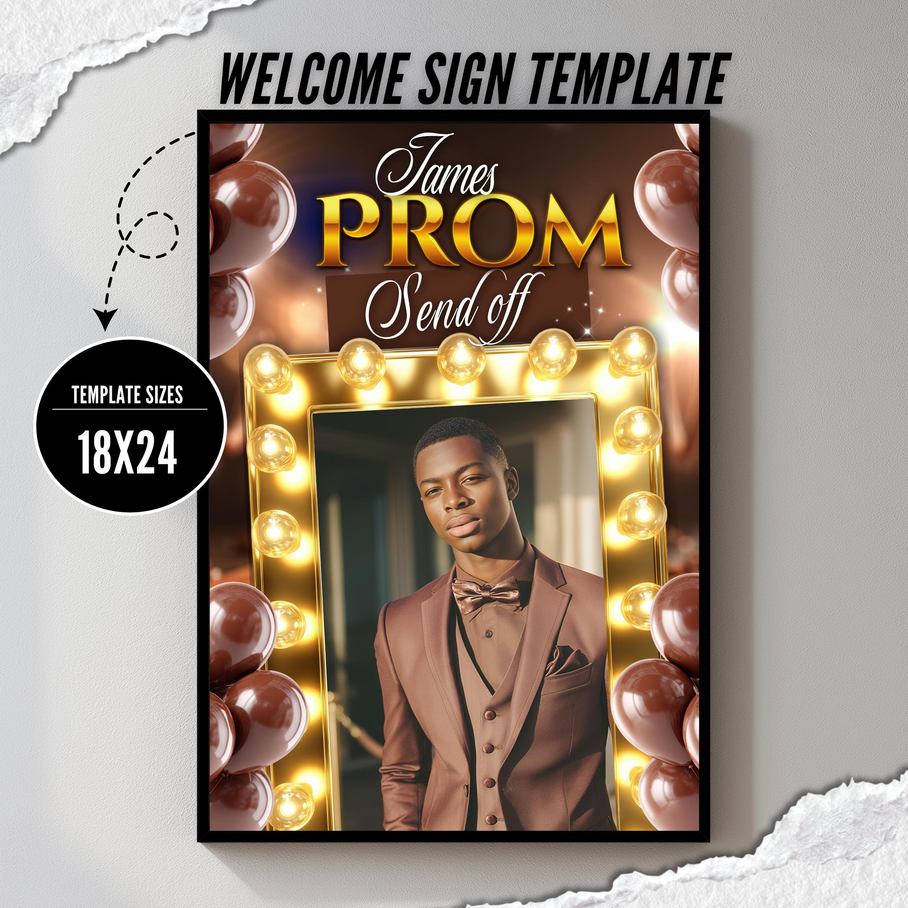Prim Welcomesign Brown Prom Welcome Sign Template, Editable Prom & Graduation Entrance ...