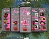 Girls Trip itinerary, itinerary template,  travel itineray, Birthday Weekend Invitation, Weekend Itinerary, Digital Schedule