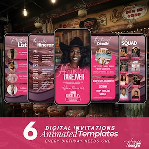 Houston Girl’s Trip, Birthday Weekend, Texas Itinerary Travel Planner, Vacation Schedule, Digital Animated Video Guide, Houston Itinerary