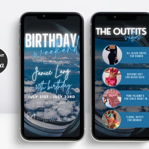 Digital Travel Itinerary, Itinerary Template, Travel Itineray, Birthday ...