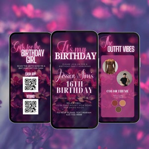 16th Birthday Invite, Digital 16th Birthday Invitation, Sixteenth Birthday Party, Teen Birthday Party Invite, 16th Birthday Party Invites