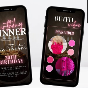 Digital Birthday Dinner Invitation, Birthday Dinner, Digital Birthday ...