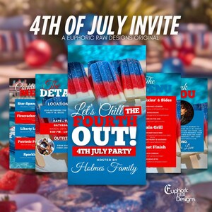 4. Juli Einladung, lustige Sommer eVite, animierte Grill einladen, Pool-Party-Vorlage, Hinterhof-Grillparty, DIY bearbeitbar, Unabhängigkeitstagsparty